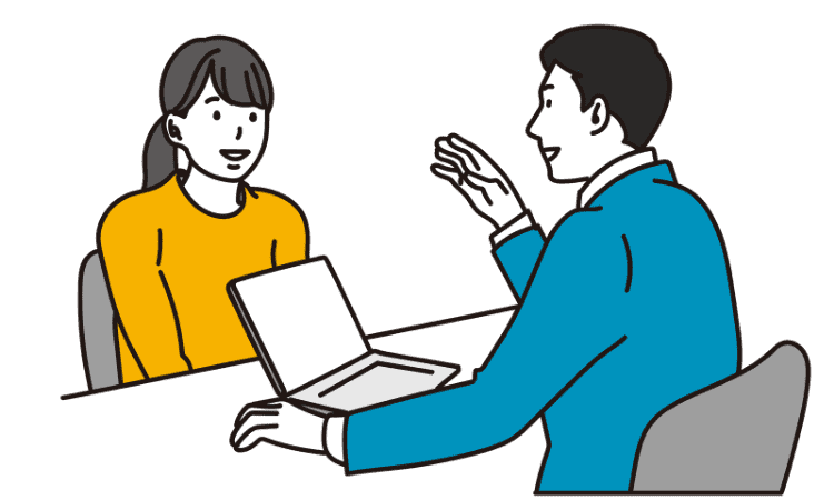 相談員と話をしている様子のイラスト