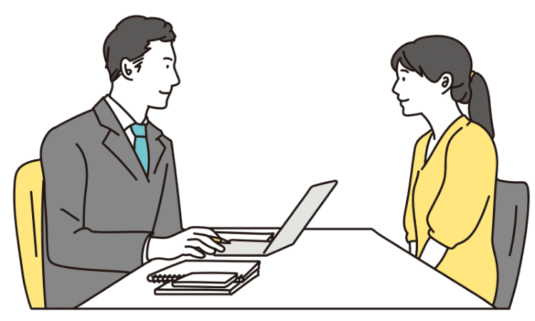 相談員と話をしている様子のイラスト