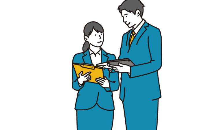 専門的な手続きの調整をしている様子