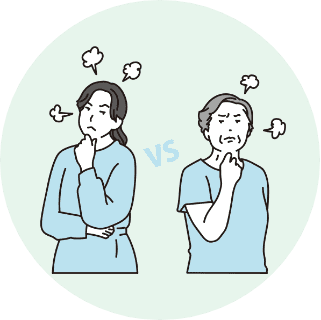 もめている様子のイラスト