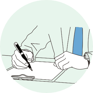 遺言を書いているイラスト